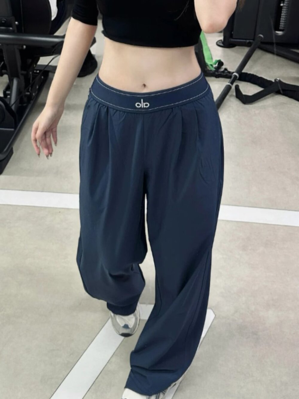 🌃ALO Yoga Suit Up Trouser Navy Blue (Regular)💦Relaxed Wide-Leg Fit